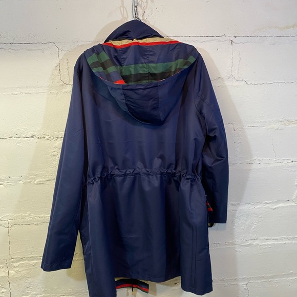 C Wonder Bright Stripe 3/4 Length Reversible (Navy)Jacket Pockets Adjust Waist - Picture 7 of 10